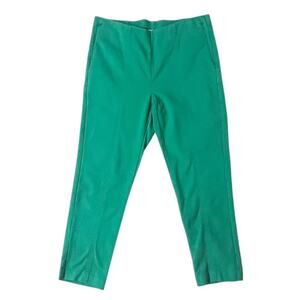 J.Jill Pant Size 12 Green Cotton Blend Stretch Cropped Pull On